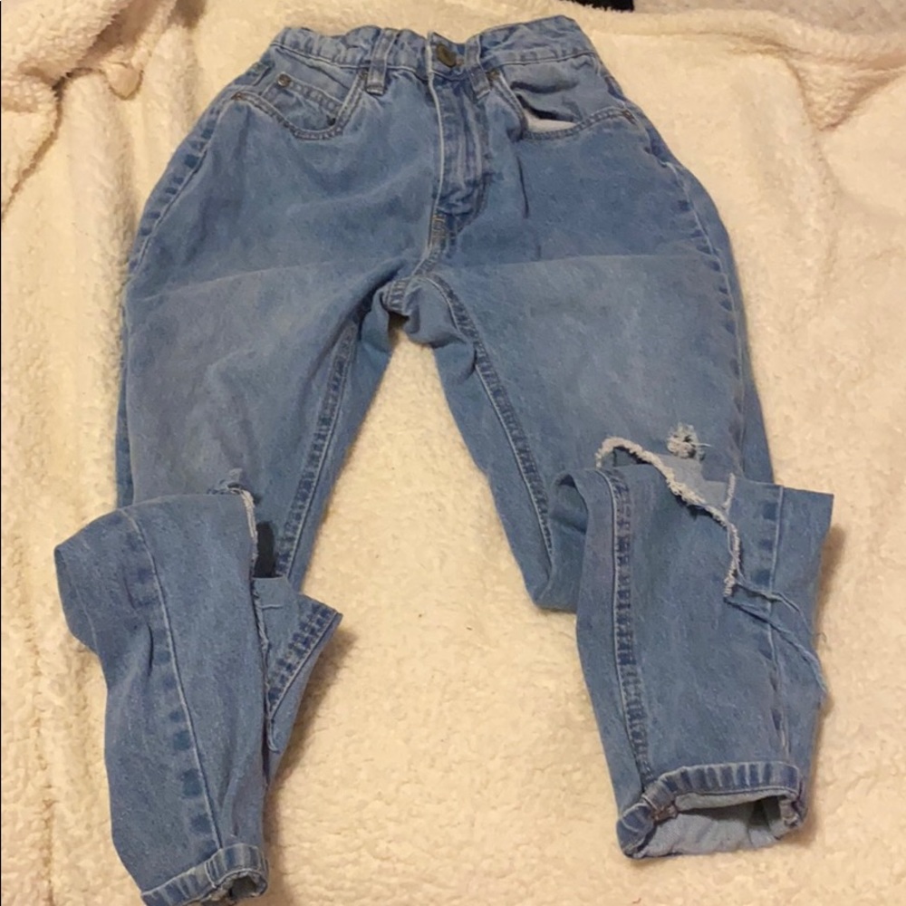 Blue ripped jeans